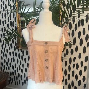 Ocean Drive Salmon Sleeveless Crop Tank Top